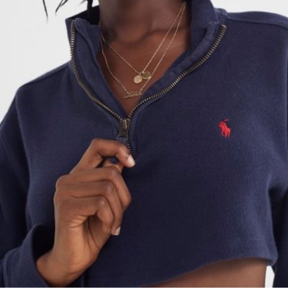 polo cropped sweatshirt